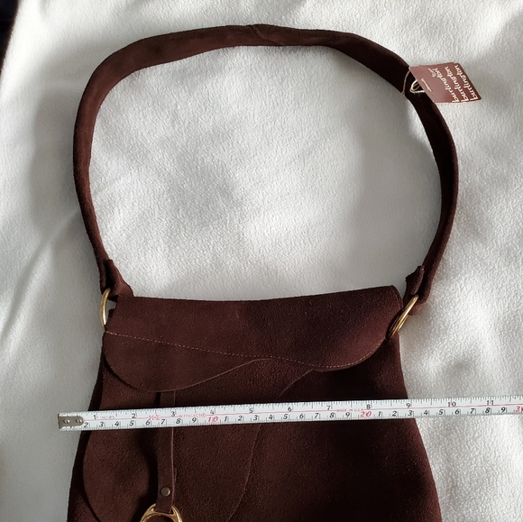SOLD Burlington Brown Suede Asymmetrical Purse - Picture 11 of 12